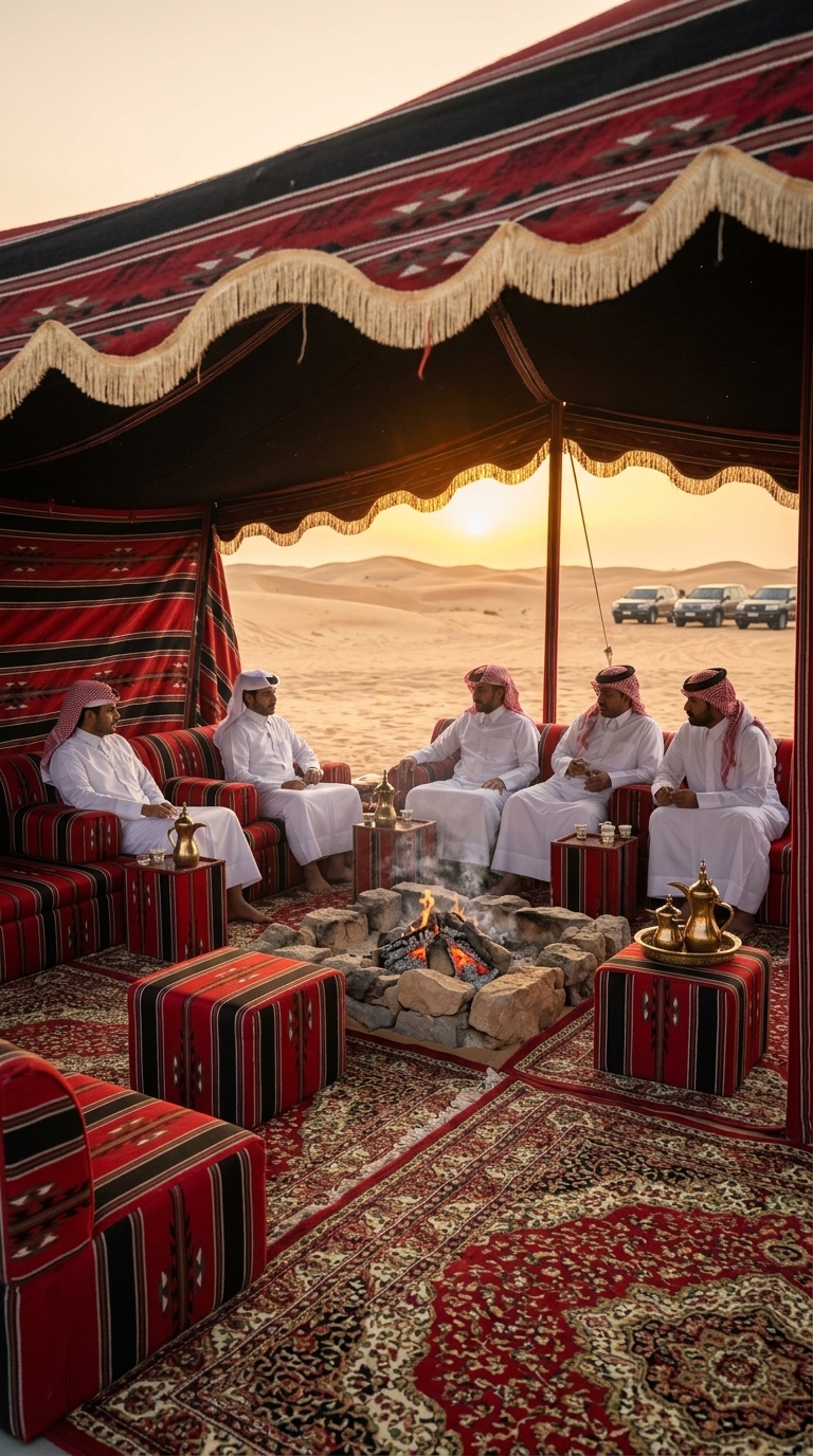 Traditional Desert Safari Camp & Kashta Tent Setup